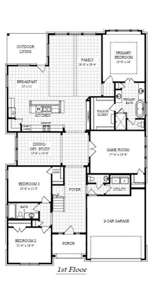 Chesmar Homes Plan Maverick Floorplan 1 in Sweetwater